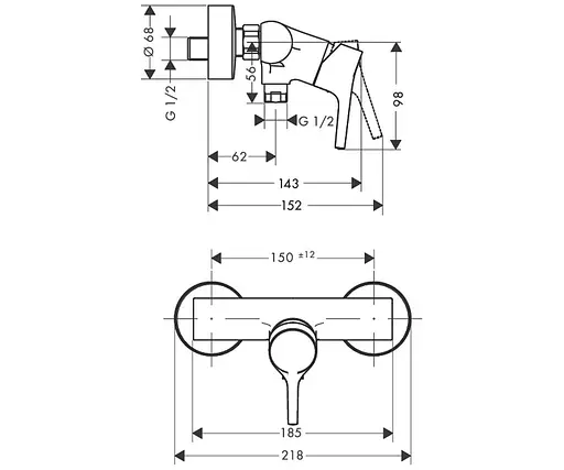 Смеситель для душа Hansgrohe Talis S 72600000 Хром - фото 2
