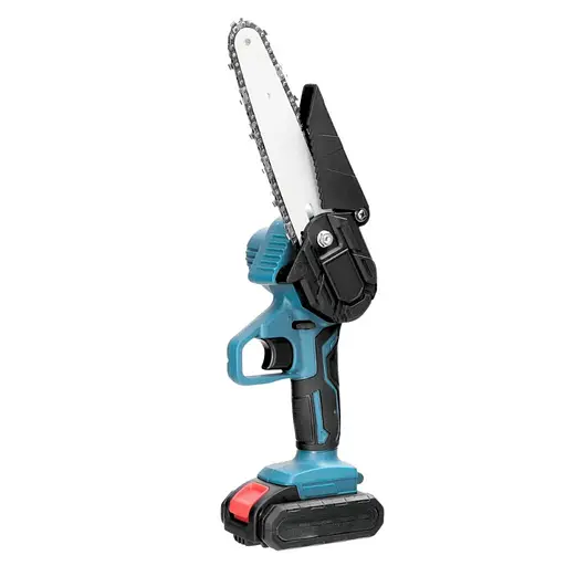 Набор секатор и мини пила в кейсе садовый комплект для обрезки деревьев и кустарников с 2 аккумуляторами 21 Вт Синий с черным - фото 4