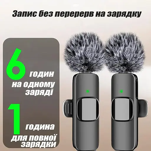 Мікрофон петличний бездротовий Mini Mic Pro USB Type-C 2 шт - фото 4