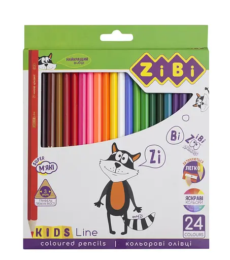Карандаши цветные 24 цвета, KIDS LINE ZB.2416 ZiBi (4823078932396) - фото 1