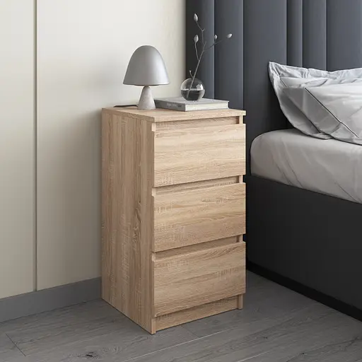 Тумба приліжкова Vays, в спальню, сучасна, 3 шухляди, без ручок R-30 - фото 8