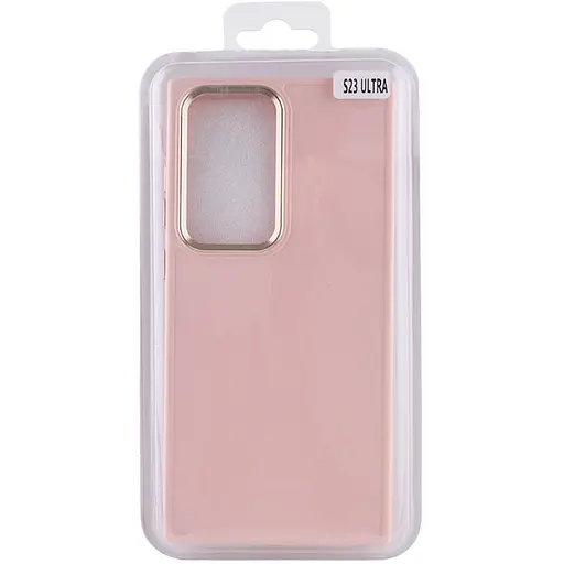 TPU чохол Bonbon Metal Style для Samsung Galaxy S23 Ultra Рожевий / Light pink - фото 4