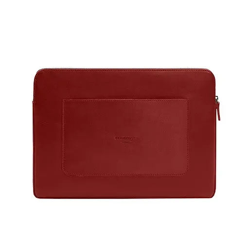 Кожаный чехол BlankNote для ноутбука на молнии с хлястиком и карманом Красный - фото 8