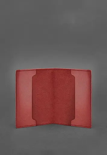 Кожаная обложка для удостоверения офицера 9.0 красная - фото 4