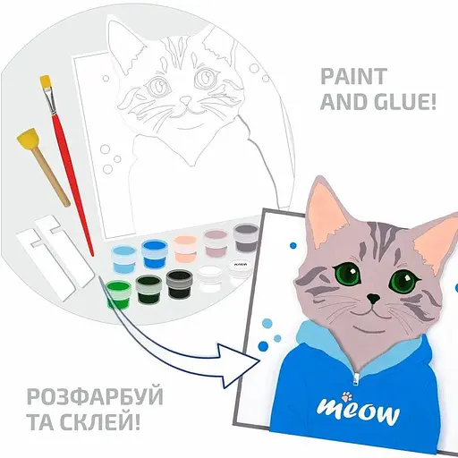 Набір картина 3D Rosa Talent Meow МДФ ґрунтован 18х20 см  - фото 2