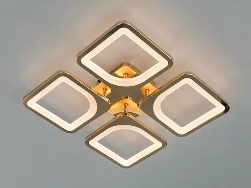 Світлодіодна люстра Romin смарт світильник з пультом 60W золото - фото 3