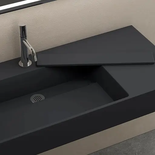 Умивальник Rea Archi 90 black matt накладний підвісний REA-U4304, Чорний матовий - фото 5