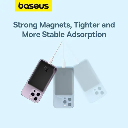 Павербанк Baseus Magnetic Wireless Mini Air Black 6 000 mAh / 20 Вт (P10059002113-00) - фото 15