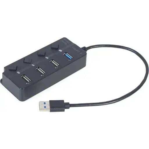 USB-хаб Gembird 4 Port 1xUSB 3.1 + 3xUSB 2.0 з вимикачами (UHB-U3P1U2P3P-01)