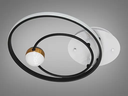 Стильная светодиодная потолочная люстра кольца, 35 Вт, черная+белая - фото 4