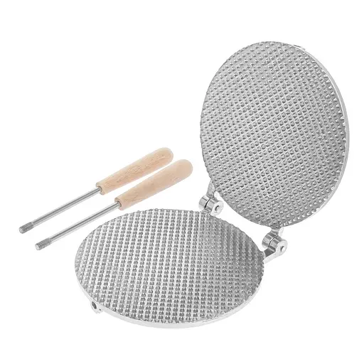 Вафельниця пірамідка форма для випічки вафельних коржів для тортових вафель на плиті Ø 18 см зі знімними ручками, RS 87765 - фото 4