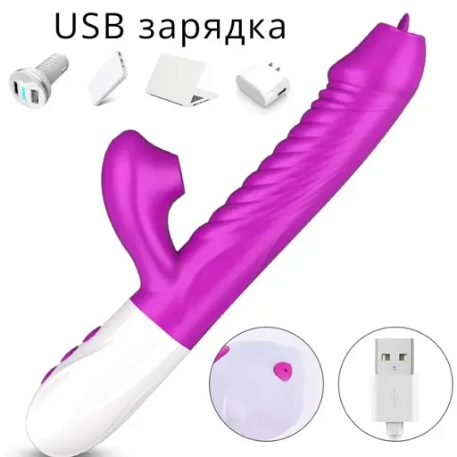 Вібратор I’MCUM Pleasure Storm 5в1 Фіолетовий (IM-ZDB503) - фото 8