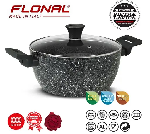 Кастрюля Flonal Pietra Lavica 4,3л с крышкой (PLICV2480) - фото 2