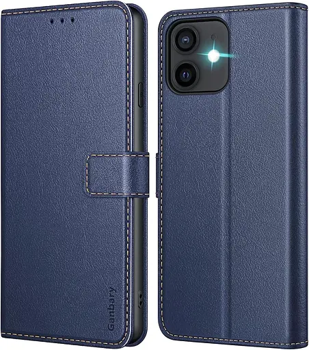 Чохол Ganbary для iPhone 12 / iPhone 12 Pro, [Чохол зі штучної шкіри преміум-клаумі] [Фліп-Чохол] [Кишеня для гаманця