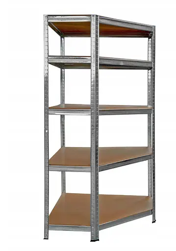 Металевий кутовий стелаж 180x30x90 5 полиць (сірий) - фото 3