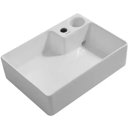 Умивальник накладний Mixxus Premium Style-0201 520x375x140 мм з донним клапаном та отвором під суміші MP6511, Білий - фото 1