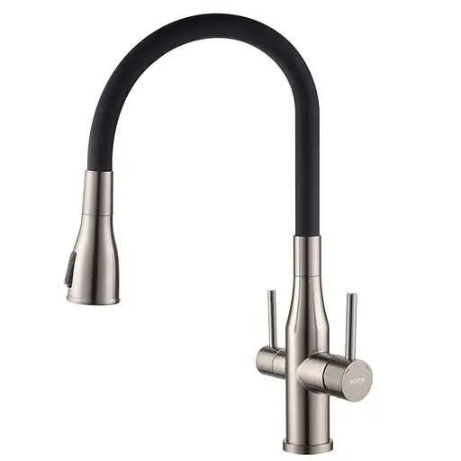 Змішувач для кухні на дві води Koer KI-72024-07 KR5013 Графіт - фото 1