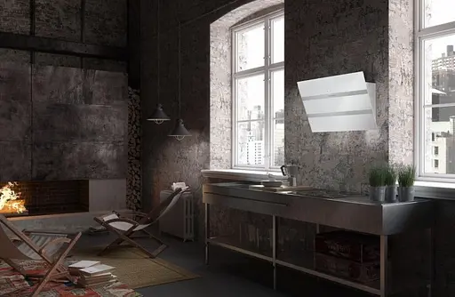 Витяжка Faber похила 55 см 1219 м3г Steelmax Ev8 Led Wh A55 білий+нержавіюча сталь - фото 2