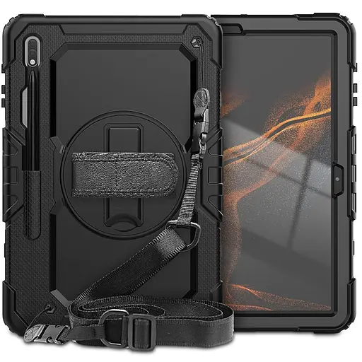 Чохол Rugged 3 Layers броньований протиударний з захистом Samsung Galaxy Tab S9/S9 FE Чорний - фото 3