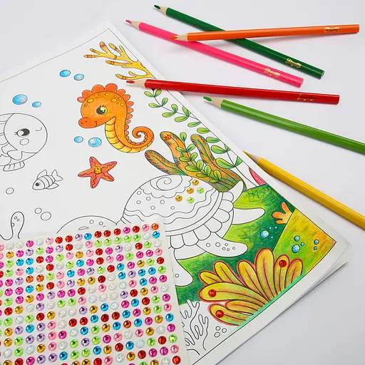 Розмальовка А4 1Вересня Весела компанія зі стразами 12 стор. (743372) - фото 5