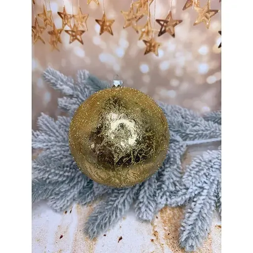 Новорічна куля Ретро 150 мм велика Золотий - фото 1