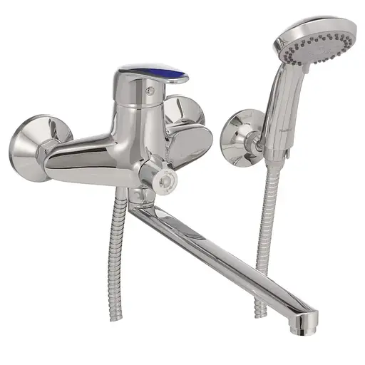 Смеситель для ванны Haiba Magic 006 с синей ручкой HB0694 Хром - фото 1