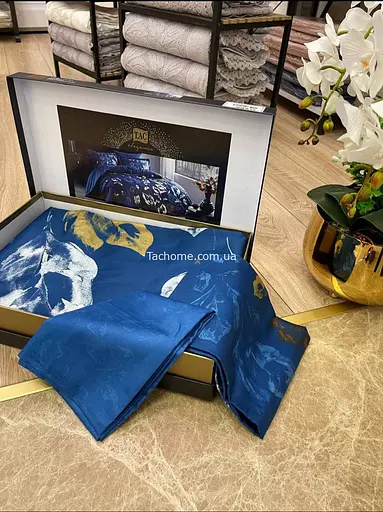 Комплект постільної білизни TAC Tallin Blue Сімейний Різнокольоровий 000229374 - фото 2