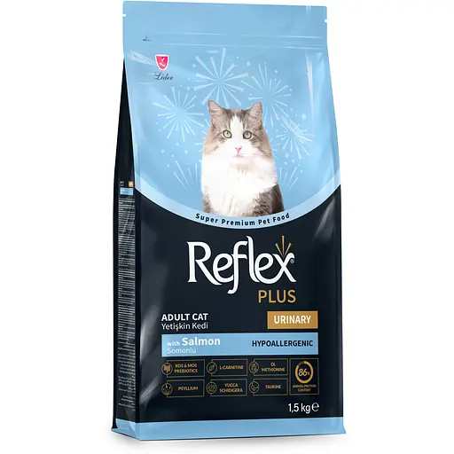 Сухой корм для кошек Reflex Plus Urinary Adult полноценный и сбалансированный с лососем 15 кг 