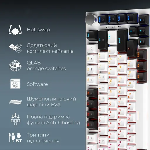 Клавіатура GamePro Asgard Valhalla MK160W Pro White [142214] - фото 16