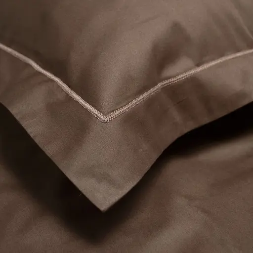 Простирадло на резинці з наволочками Lotus Home Dakota Modern сатин Рremium 160х200 см шоколадне (svt-2000022346337) - фото 2