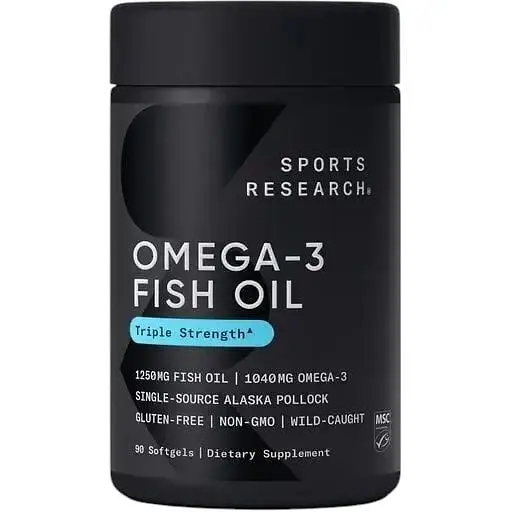 Рыбий жир Sport Research Omega-3 Fish Oil 1250 mg Triple Strength, 90 капсул