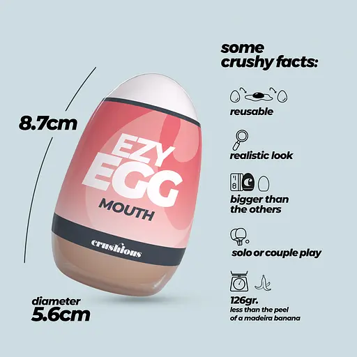 Інтимний мастурбатор Crushious Ezy Egg Oral 8.7 х 5.6 см - фото 9