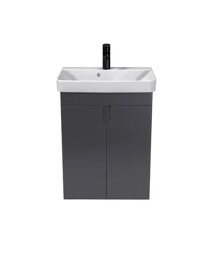 Тумба Мойдодир Simple Graphite 55-U з умивальником River 55 графітова універсальна Графіт - фото 5