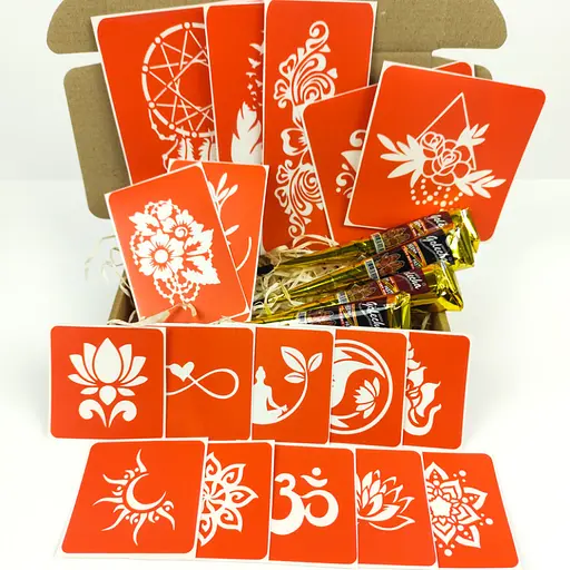 Набор хны с трафаретами для био-папа №6 henna-set-06 - фото 2