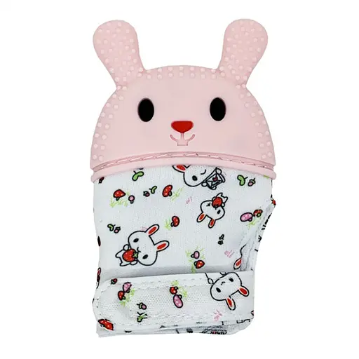 Прорізувач-рукавичка "Зайчик" MGZ-0404(Pink) на липучці