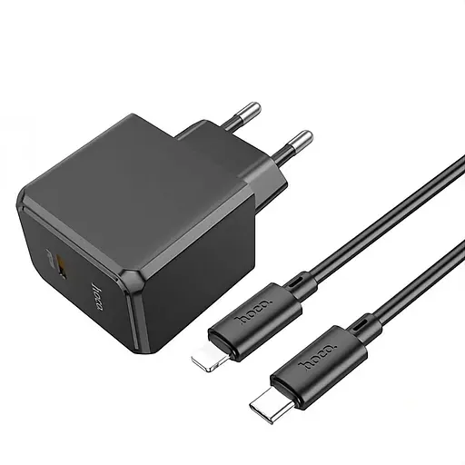 Зарядное устройство сетевое Hoco CS13A Ocean PD20W с кабелем Type-C Lightning черный