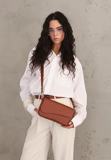 Жіноча шкіряна сумка Nona 2.0 світло-коричнева - фото 2