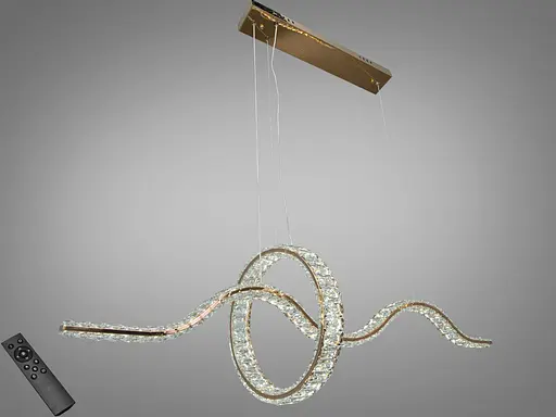 Світлодіодна підвісна люстра Romin хром 86 Вт пульт - фото 1