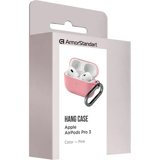 Чохол ArmorStandart Hang Case для Apple AirPods Pro 3 Pink (ARM88280) [149502] - фото 3