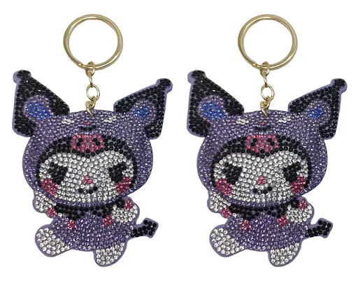 Брелок зі стразами Зайчик Kuromi 9 см 135-15-KU - фото 2