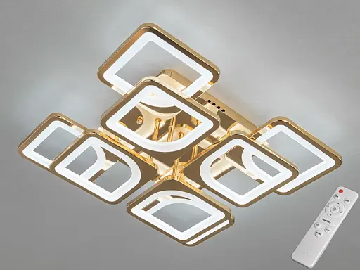 Светодиодная люстра смарт светильник с ИК пультом, 115W, золото - фото 1