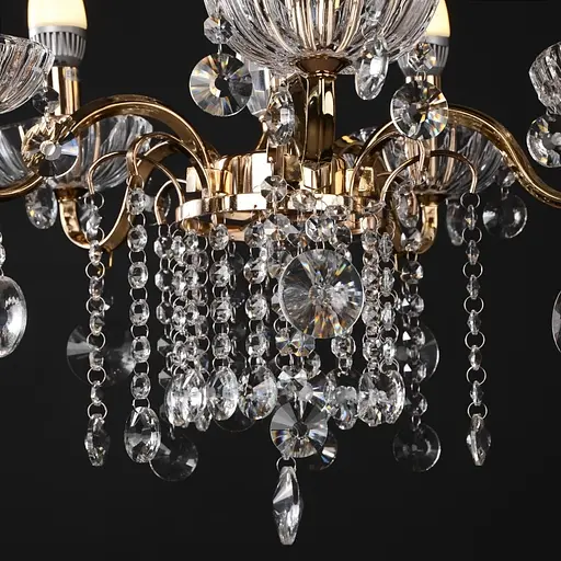 Люстра свічка Brille підвісна кришталева E14 40W G (BCL-380S/5) - фото 7