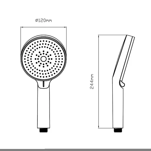 Ручной душ Qtap Rucni D 130 мм круглый QTRUC125BLM45951 Black matt, Черный матовый - фото 2