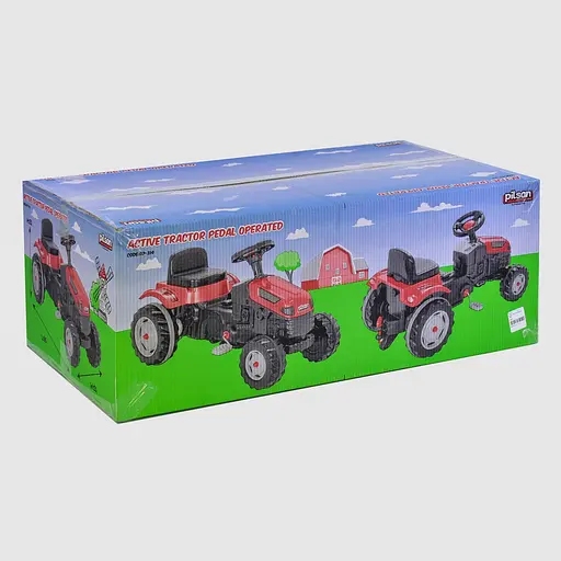 Трактор педальный Pilsan 07-314 Клаксон на руле Красный - фото 4