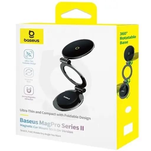Автотримач для телефона Baseus MagPro Series II Magnetic Car Mount Stick-on Version Cosmic Black - фото 2