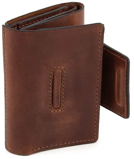 Кожаный женский кошелек Grande Pelle 10х8х2 см acs0024520 - фото 5