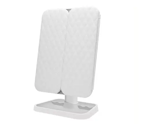 Косметичне дзеркало Salon Professional з LED підсвіткою, поворотом 90°, органайзером та зручним зберіганням біле - фото 3