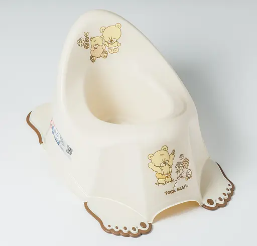 Детский горшок Медведики с противоскользящей резинкой и музыкой Кремовый - фото 1