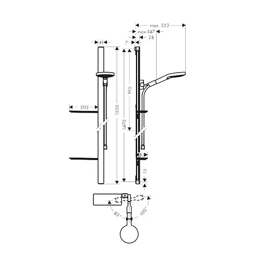 Душовий набір Hansgrohe Raindance Select S 120/150 см 3Jet White/Chrome 27646400, Хром - фото 2