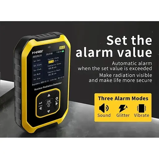 Дозиметр радіації Fnirsi GC-01 професійний акумуляторний - фото 3